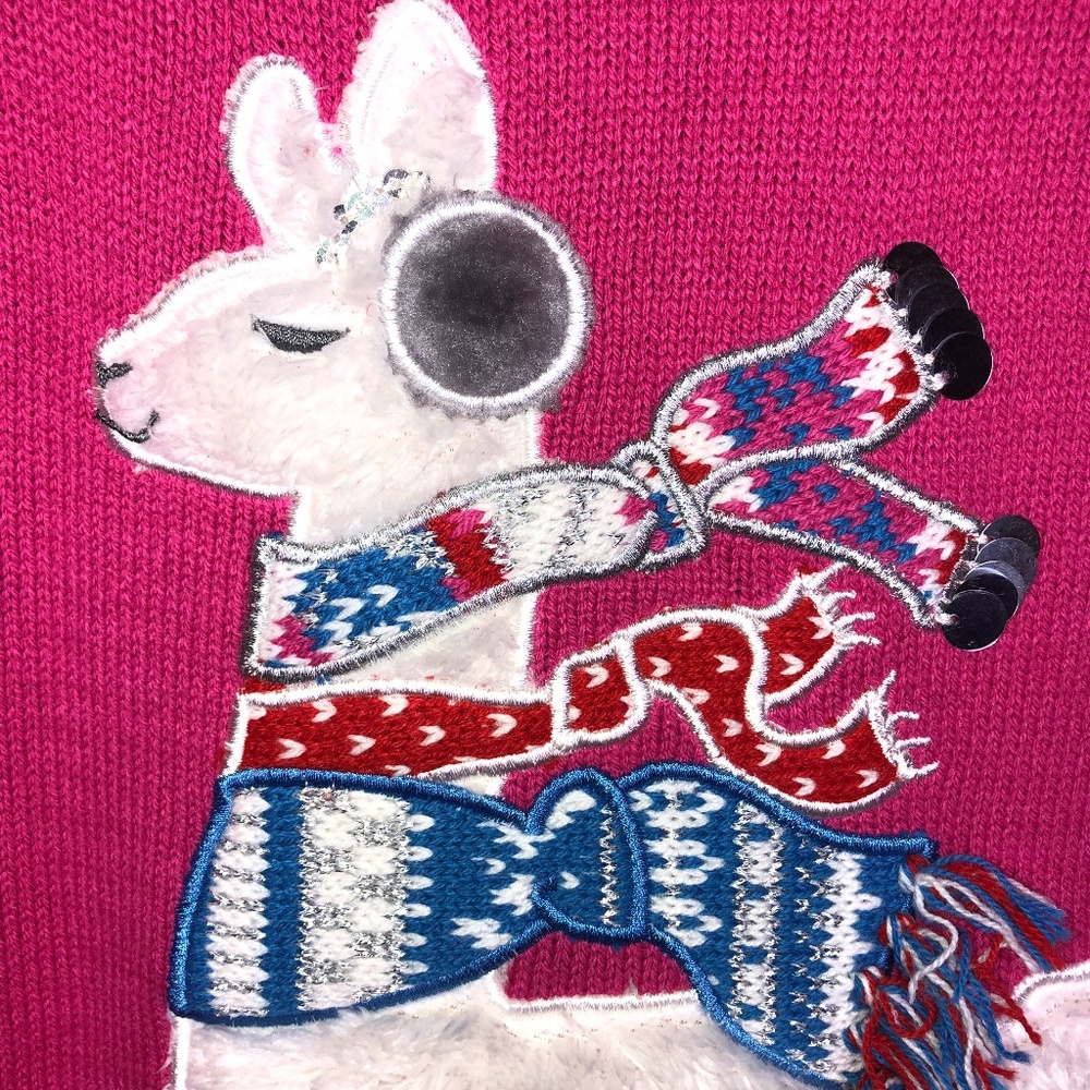Maggie & Zoe Pink Llama Sweater ~Large US 14 - Picture 2 of 16